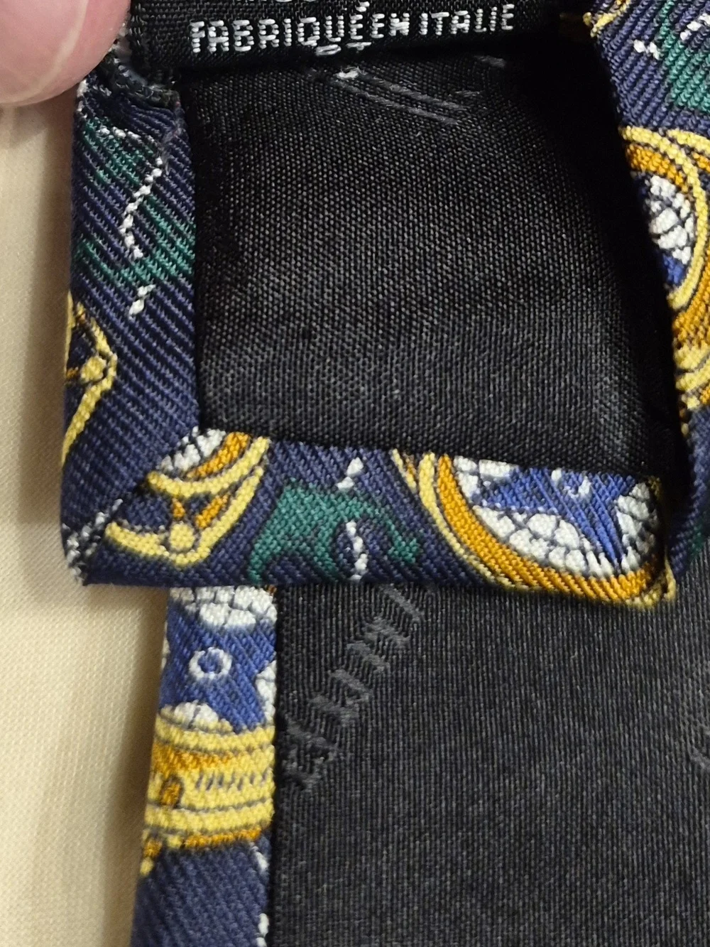 Classic Navy and Gold Patterned Men's Tie